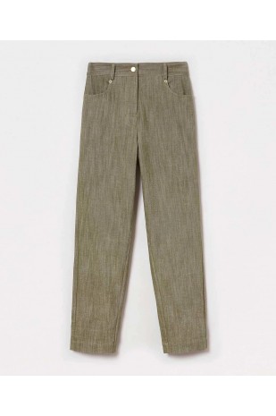 Pantalone denim verde Momonì