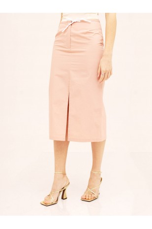 Gonna midi con spacchi rosa...