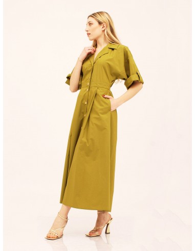 Abito lungo con bottoni Indiana verde...