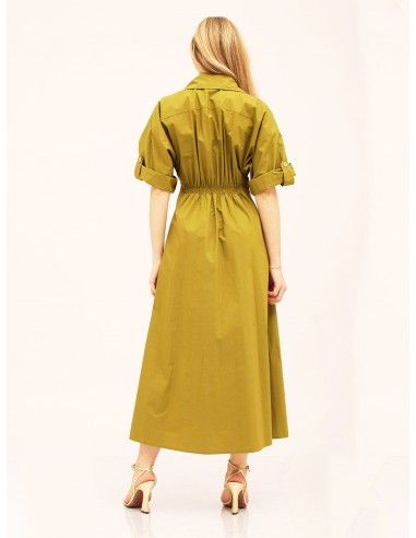 Abito lungo con bottoni Indiana verde...