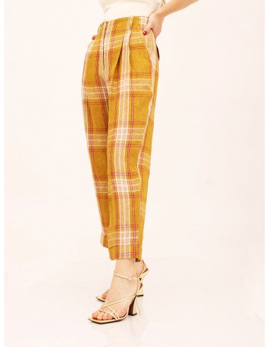 Pantalone a quadri new York verde Momoni