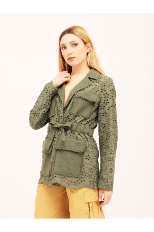 giacca con cintura sangallo... 2