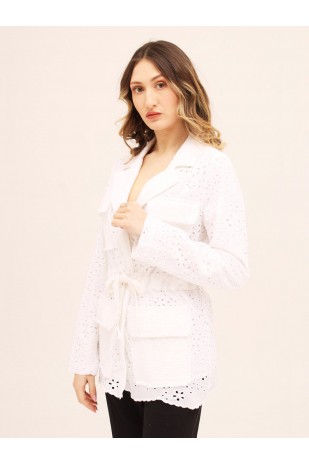 Giacca con cintura sangallo... 2