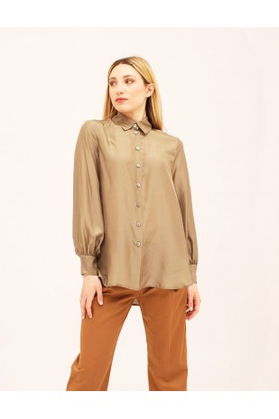 Camicia seta verde Leandra...