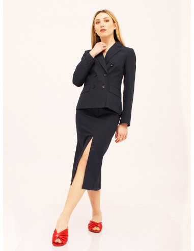 Gonna midi con spacchi blu Hache Gonna midi con spacchi blu Hache