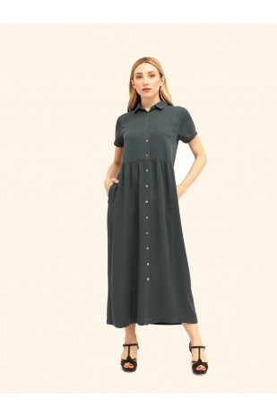 Abito chemisier lungo blu...